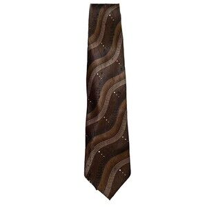 Caspian Dynamic Brown Striped Swirl Tie